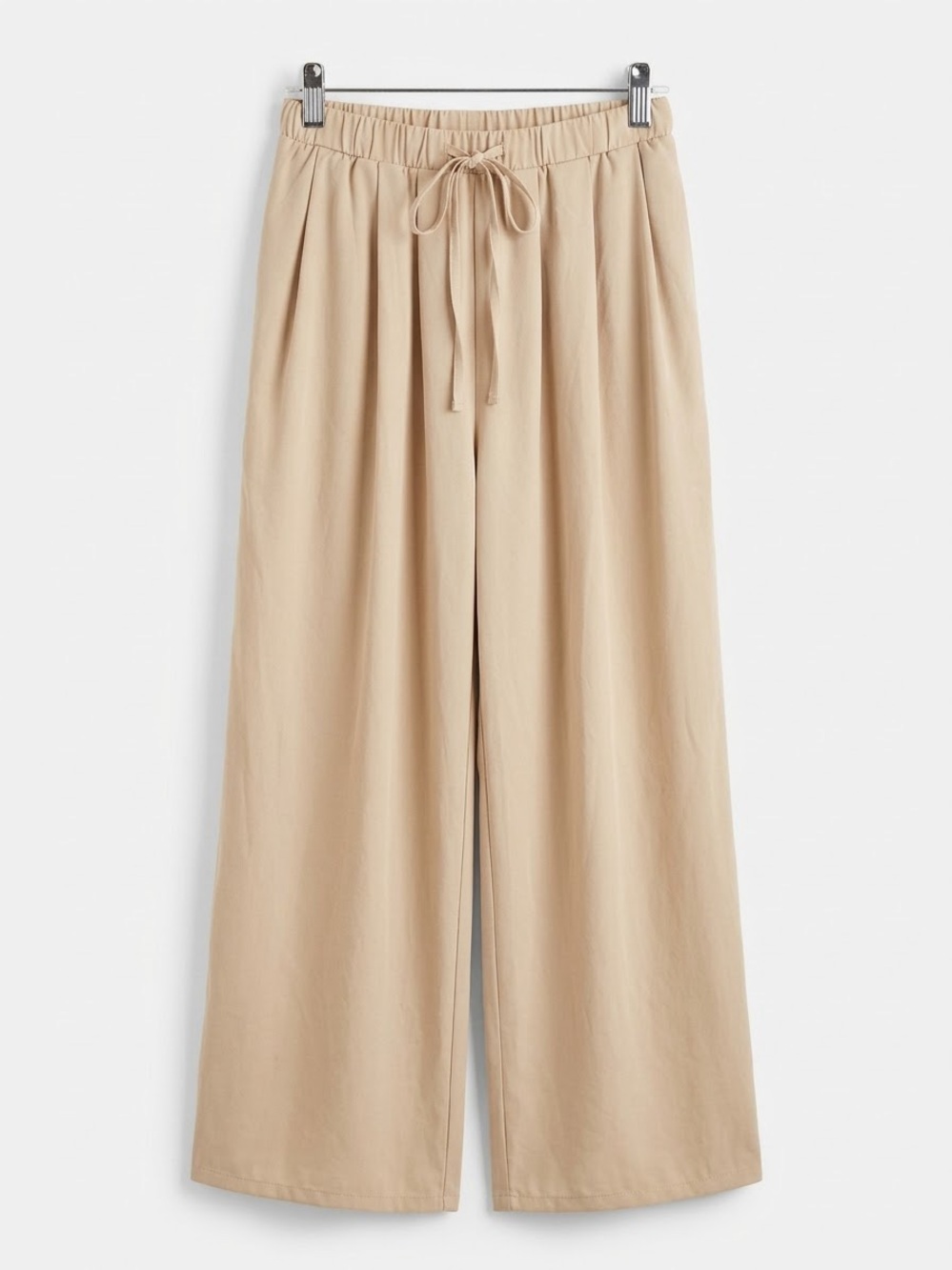 CIDER / Women's Wide-Leg Drawstring Pants - Beige/ NWT / M/ waist-28”